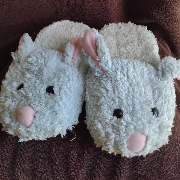 BUNNY SLIPPERS LIGHT BLUE * USED * - Picture 1 of 4